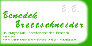 benedek brettschneider business card